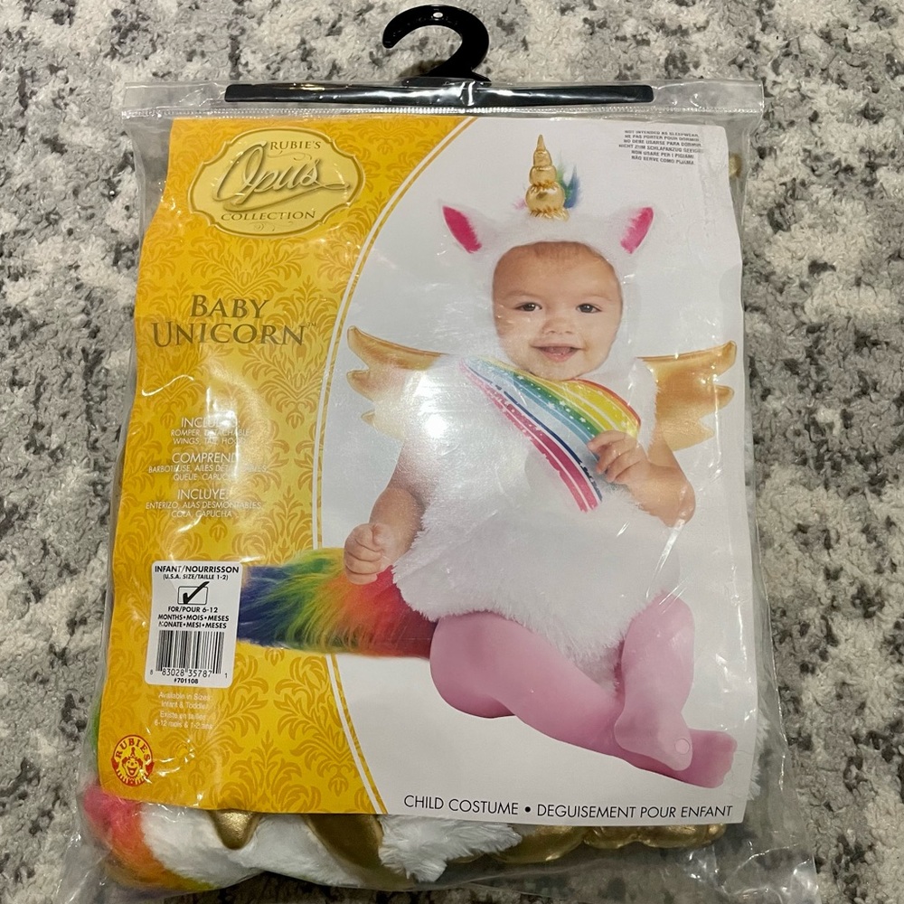 Halloween Costume INFANT 6 12 months Girls UNICORN BABY